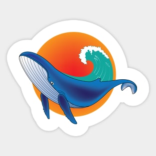 Whales and warm sun Sticker